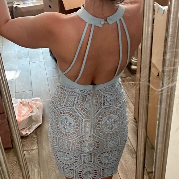 Hello Molly No Hesitation Dress - Baby Blue & Nude - Picture 5 of 14